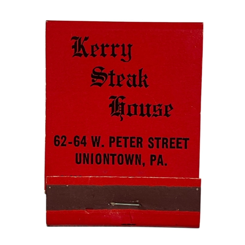Kerry Steak House Uniontown Pa Vintage Matchbook Restaurant Advertising
